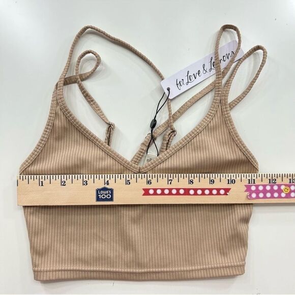 For Love and Lemons Tan Eva Crop Top Camisole XS - Picture 10 of 12